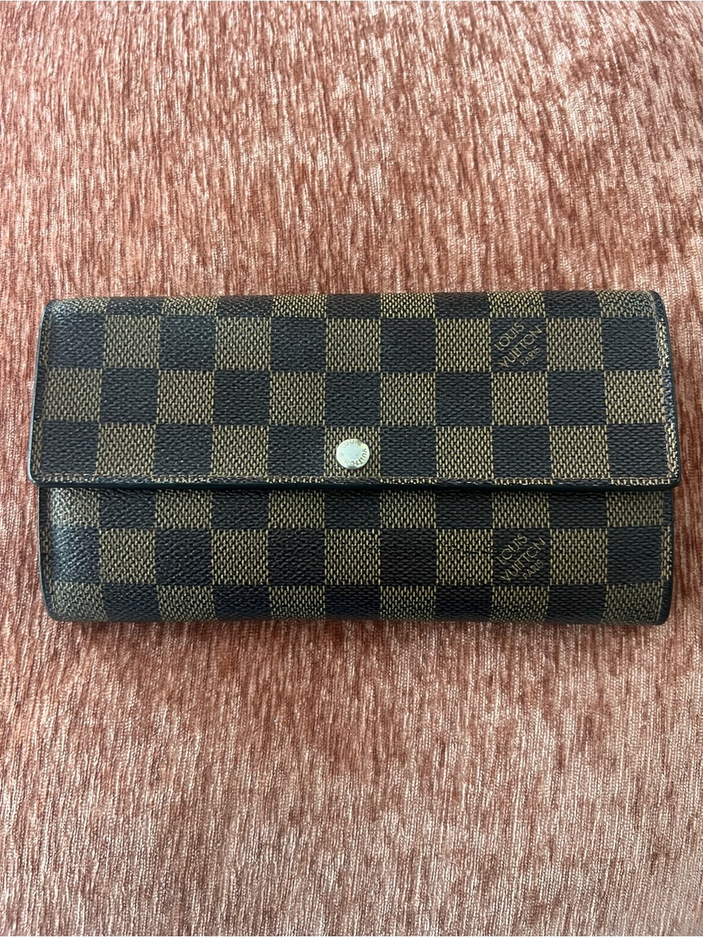 Louis Vuitton Brown Damier Ebene Checkered Continental Wallet